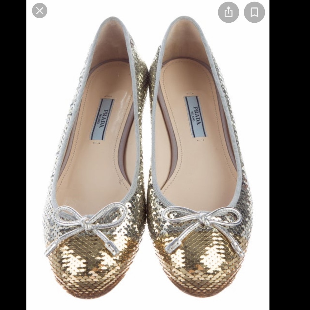 Prada Gold/Silver Sequin Ballet Flat 9/40